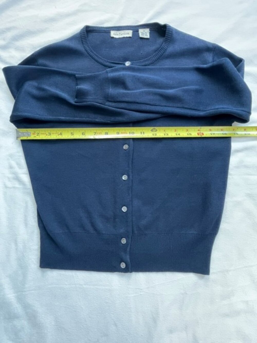 Ann Taylor Cardigan and Tank Sweater Set Women's 100% Silk Navy Blue, Size S - Picture 9 of 11